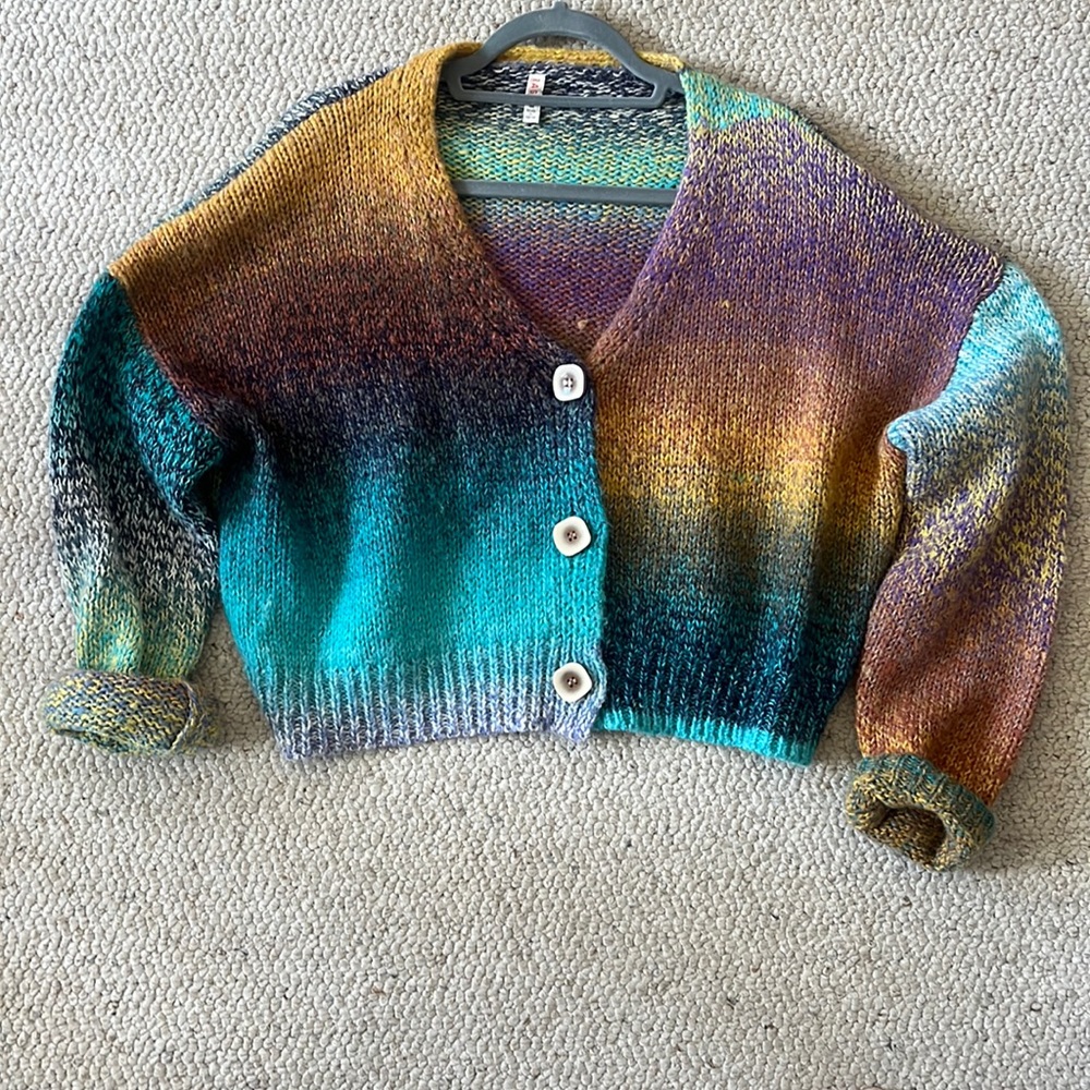 Raga Hand Knit Sweater Small cropped cardigan